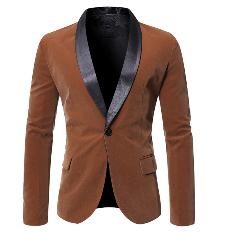 2020 New Men Wine red velvet suede Business Casual Dress Slim Blazer Jacket Homme Fashion Stage Party Formal Suit coat Outwear1