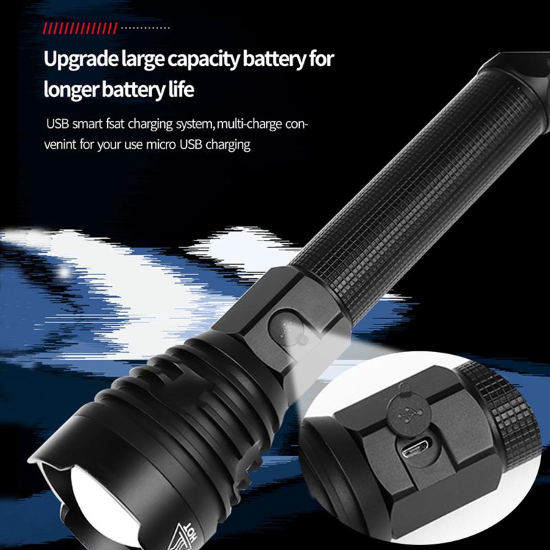 USB Rechargeable LED powerful tactical 18650 26650 torch XHP90 XHP70 Fishing, hunting portable lamp
USB Rechargeable LED powerful tactical 18650 26650 torch XHP90 XHP70 Fishing, hunting portable lamp