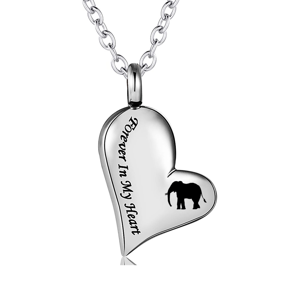 Elephant Cremation Urn Necklace for Ashes Urn Jewelry,Forever in My Heart Carved Locket Stainless Steel Waterproof Memorial Pet Pendant
Elephant Cremation Urn Necklace for Ashes Urn Jewelry,Forever in My Heart Carved Locket Stainless Steel Waterproof Memorial Pet Pendant