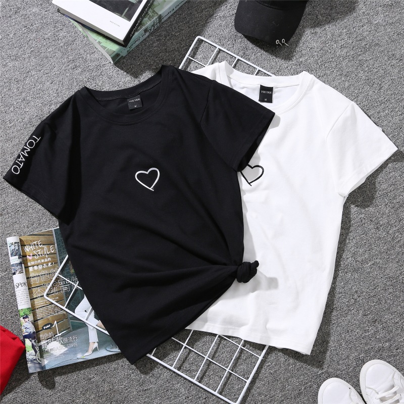 Blackday Summer Couples Lovers T-Shirt For Women Casual White Tops Tshirt Women T Shirt Love Heart Embroidery Print T-Shirt Female
Blackday Summer Couples Lovers T-Shirt For Women Casual White Tops Tshirt Women T Shirt Love Heart Embroidery Print T-Shirt Female