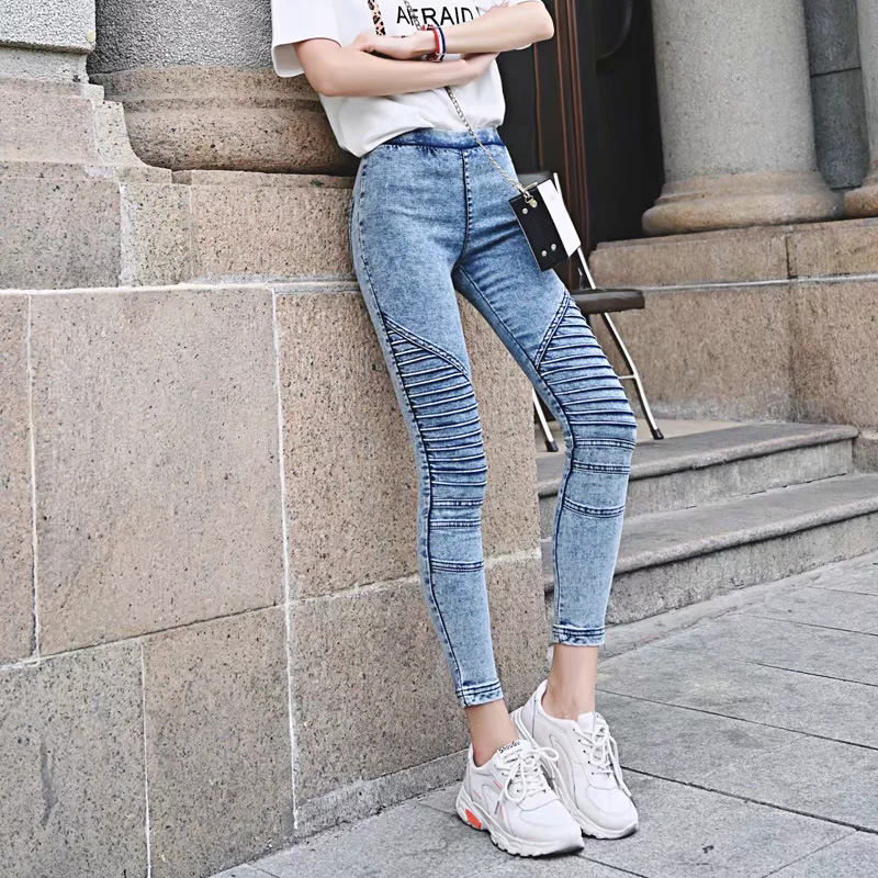 autumn woman Moto Biker jeans Vintage Pleated Jeans spring femme casual skinny High Elastic pencil Denim pants Feminina, Black
autumn woman Moto Biker jeans Vintage Pleated Jeans spring femme casual skinny High Elastic pencil Denim pants Feminina, Black