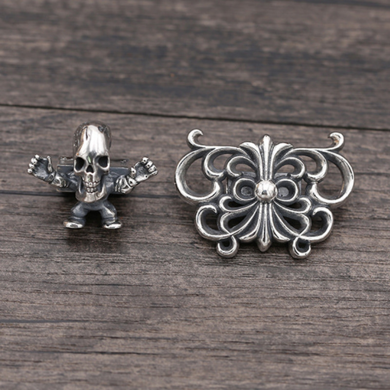 925 sterling silver handmade hair jewelry antique silver designer hair accessories skull butterfly hair band rope American vintage style