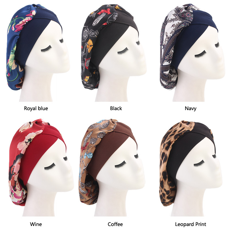 Muslim Women Wide Stretch Silky Satin leopard Flower print Bandana Night Sleeping Turban Hat headwrap Bonnet Chemo Cap Hair Accessories
Muslim Women Wide Stretch Silky Satin leopard Flower print Bandana Night Sleeping Turban Hat headwrap Bonnet Chemo Cap Hair Accessories