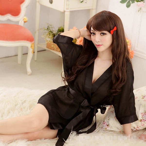 Women Sexy Satin Lace Robe Sleepwear Lingerie Black Loose Mini Nightdress G-string Pajamas
Women Sexy Satin Lace Robe Sleepwear Lingerie Black Loose Mini Nightdress G-string Pajamas