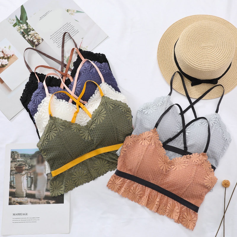 Fashion Women Bralette Lace Camisole Beauty Back Padded Girls Patchwork Lingeries Hollow Out Bottoming Camisole, Black
Fashion Women Bralette Lace Camisole Beauty Back Padded Girls Patchwork Lingeries Hollow Out Bottoming Camisole, Black