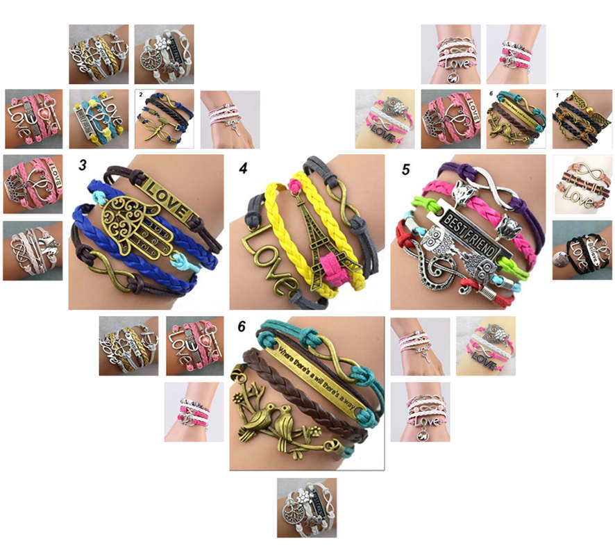 DHL epacket Friendship multilayer braided bracelet bracelet Men and women jewelry wholesale DJFB150 Charm Bracelets jewelry