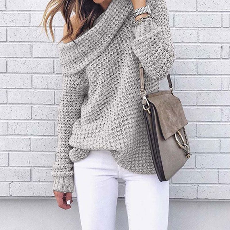 Blackday Autumn Off Shoulder Sweater Women Pullover Sweater Warm Winter Knitted Sweater Ladies Long Sleeve Women Loose Female, Dark blue
Blackday Autumn Off Shoulder Sweater Women Pullover Sweater Warm Winter Knitted Sweater Ladies Long Sleeve Women Loose Female, Dark blue