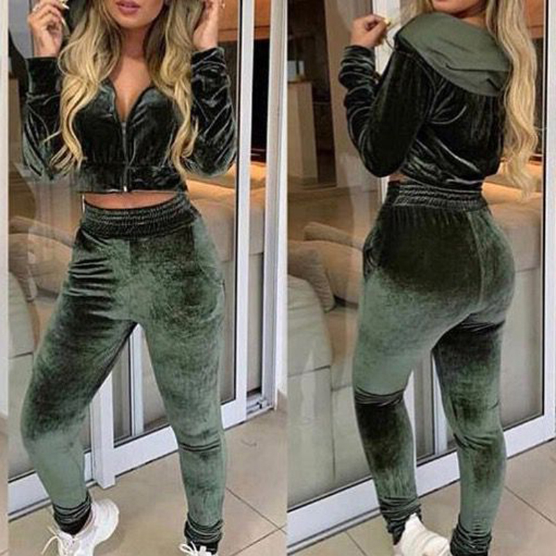 Women' Velvet Fabric Running Set Long Sleeve Hoodies Coat Spring Fall Sports Suit Velvet Warm Women Girl Running Sport Set, Green
Women' Velvet Fabric Running Set Long Sleeve Hoodies Coat Spring Fall Sports Suit Velvet Warm Women Girl Running Sport Set, Green