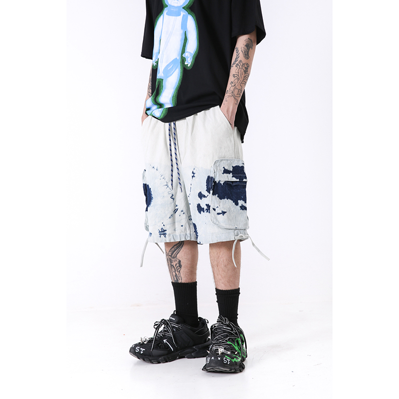 Harajuku Splash Ink Gradient Tie-dyed Denim Shorts Men's Hip-hop Loose Ripped Jeans Five-point Pants Casual Cargo Shorts, Black
Harajuku Splash Ink Gradient Tie-dyed Denim Shorts Men's Hip-hop Loose Ripped Jeans Five-point Pants Casual Cargo Shorts, Black