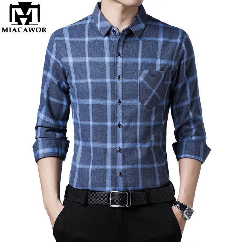 MIACAWOR New Original Plaid Shirts Men Cotton Spring Autumn Long Sleeve Shirts Men Casual Slim Fit Camisa Masculina C685, Blue
MIACAWOR New Original Plaid Shirts Men Cotton Spring Autumn Long Sleeve Shirts Men Casual Slim Fit Camisa Masculina C685, Blue