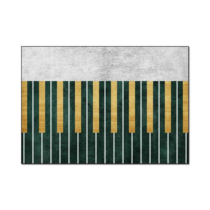 Geometric Piano Keys Carpet and Rug Green Gold Gray Pattern Kitchen Living Room Non-Slip Floor Mat Bedroom Bedside Sofa Tapete