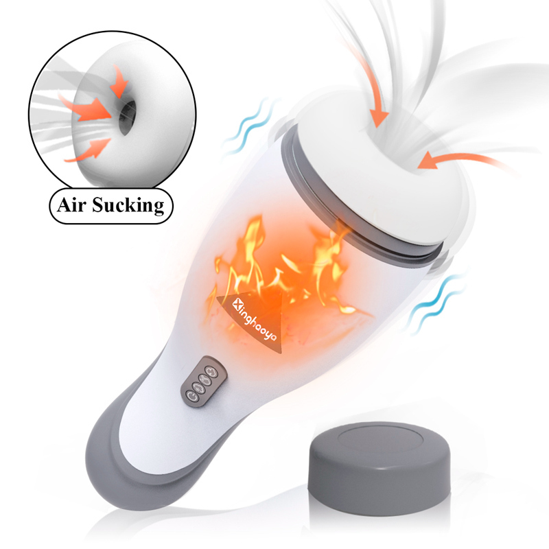 Air Sucking Masturbator Cup Automatic Vibration Male Masturbator Heating Penis Massage Blowjob Aircraft Cup Oral Sex Toy For Man T200713