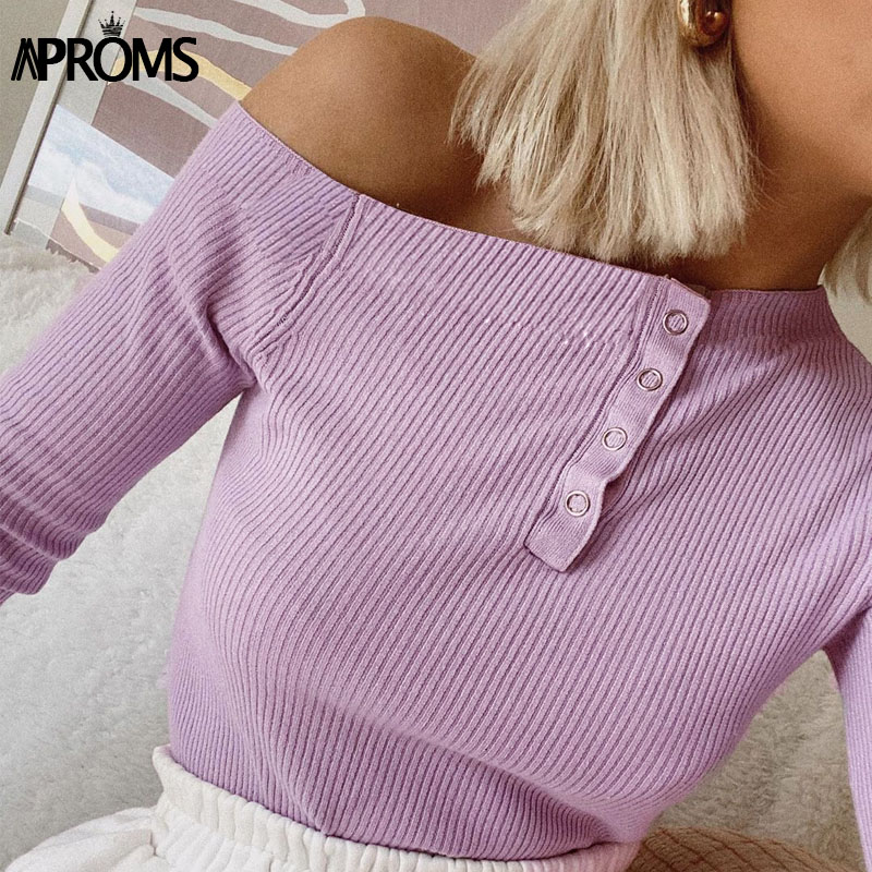 Aproms Irregular Neck Rib Knitted Sweaters and Pullovers Women Autumn Solid Long Sleeve Basic Top Fashion Outerwear Jumper 2020, Purple
Aproms Irregular Neck Rib Knitted Sweaters and Pullovers Women Autumn Solid Long Sleeve Basic Top Fashion Outerwear Jumper 2020, Purple