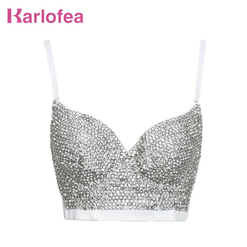 Karlofea Luxury Stage Wear Cropped Top Bra Glitter Rhinestone Diamonds Push Up Bustier Top Fashion New Club Party Celebrity Wear, Black
Karlofea Luxury Stage Wear Cropped Top Bra Glitter Rhinestone Diamonds Push Up Bustier Top Fashion New Club Party Celebrity Wear, Black