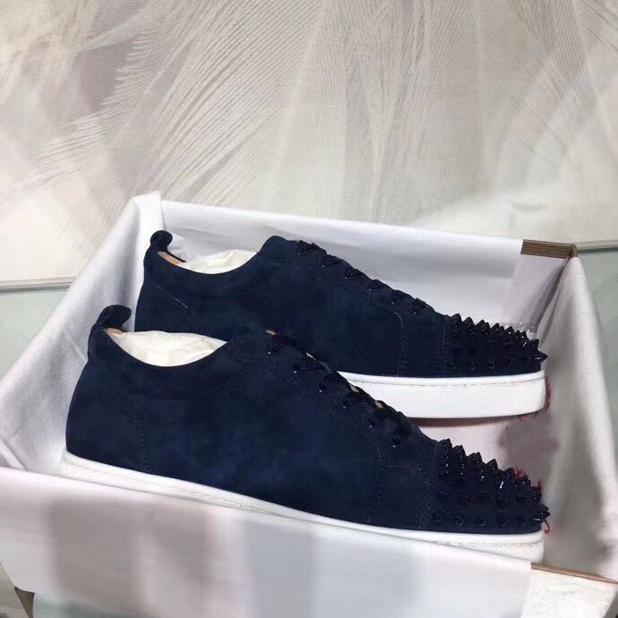 Top Quality Luxury Navy Blue Suede Leather Sneakers Junior Spikes Red Bottom Shoes Cheap Best Men's Rivets Red Sole Casual Walking EU35-47, Black 
Top Quality Luxury Navy Blue Suede Leather Sneakers Junior Spikes Red Bottom Shoes Cheap Best Men's Rivets Red Sole Casual Walking EU35-47, Black
