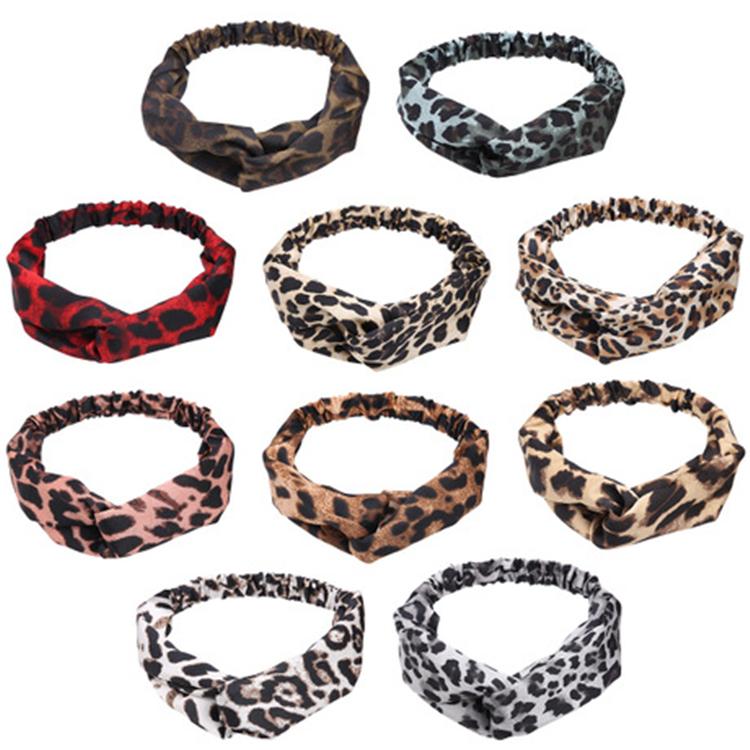 Girl Leopard Headband Yoga Crossed Hair Band Women Twist Accessory Face Headwrap Cloth Fashion Head Band