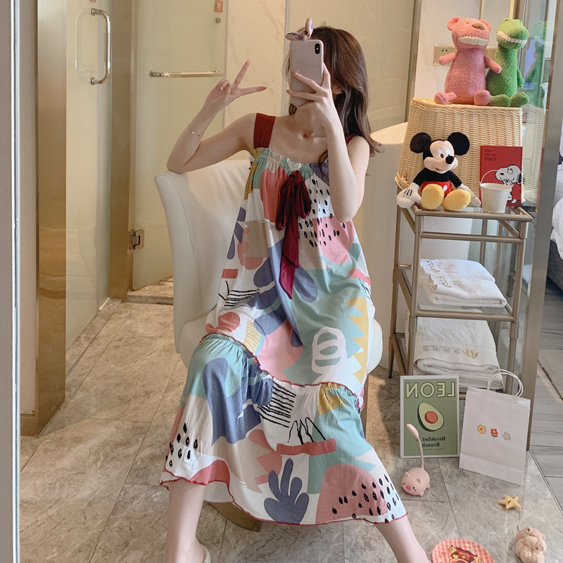 Caiyier 2020 Summer Big Size Nightdress Sling Bowknot Floral Lingerie Sleepwear Long Nightgown Loose Ladies Sexy Homewear -5XL, 804
Caiyier 2020 Summer Big Size Nightdress Sling Bowknot Floral Lingerie Sleepwear Long Nightgown Loose Ladies Sexy Homewear -5XL, 804