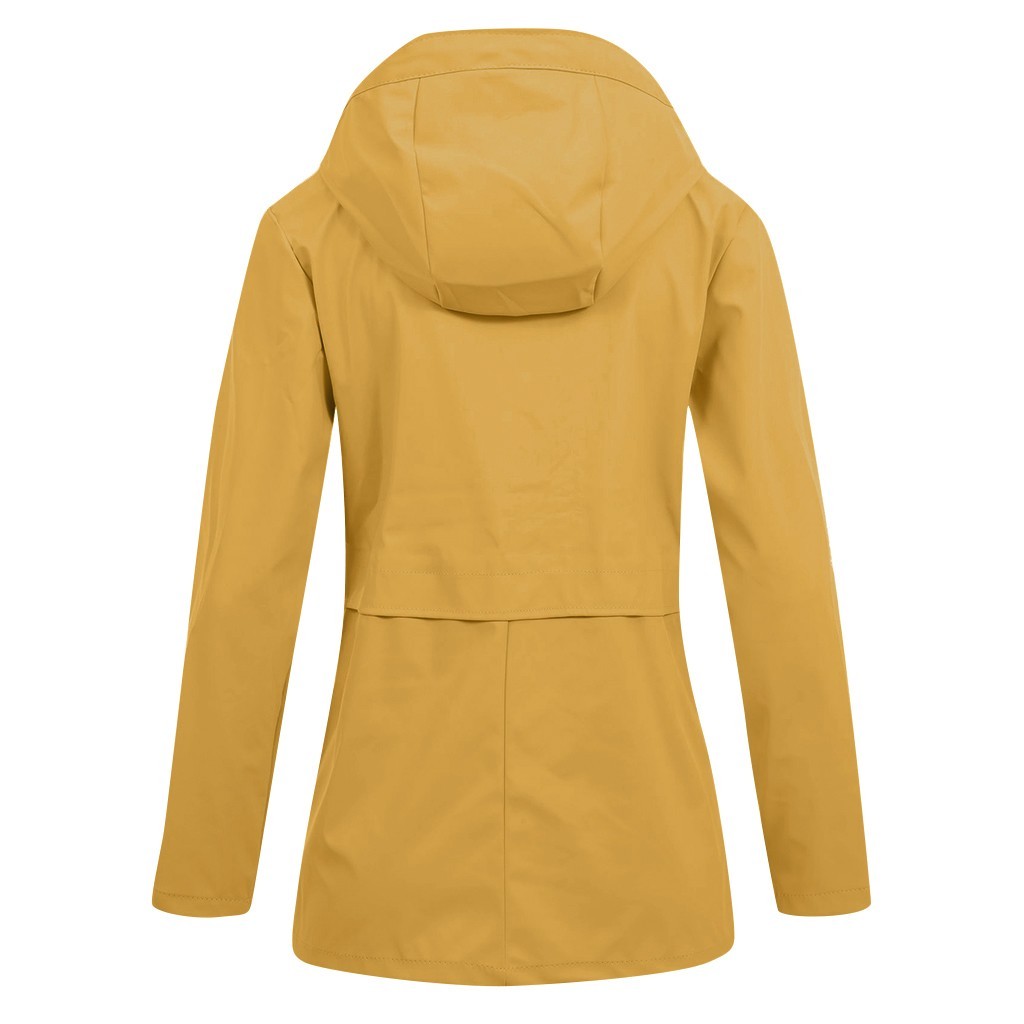 Plus Size Women's Solid Rain Jacket Outdoor Hoodie Waterproof Overcoat Lady Windproof Coat Long Hiking Coat Jackets 2019 CX200725