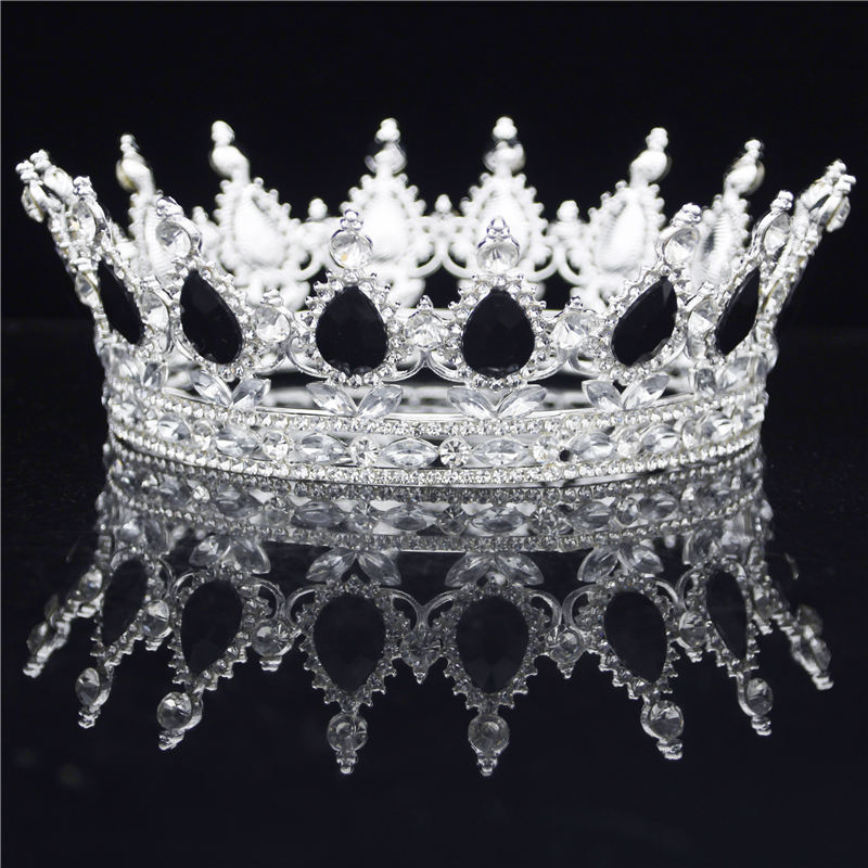 Crystal Vintage Royal Queen King Tiaras and Crowns Men/Women Pageant Prom Diadem Ornaments Wedding Hair Jewelry Accessories Y200727