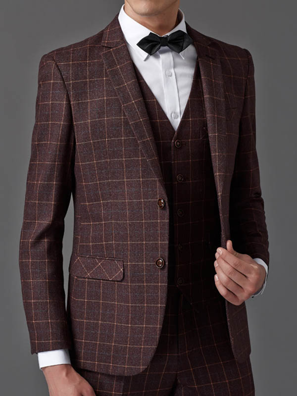 Three-piece Male Formal Business Plaids Suit For Men's 2020 Fashion Boutique Plaid Wedding Dress Suit ( Jacket + Vest + Pants, Purple
Three-piece Male Formal Business Plaids Suit For Men's 2020 Fashion Boutique Plaid Wedding Dress Suit ( Jacket + Vest + Pants, Purple