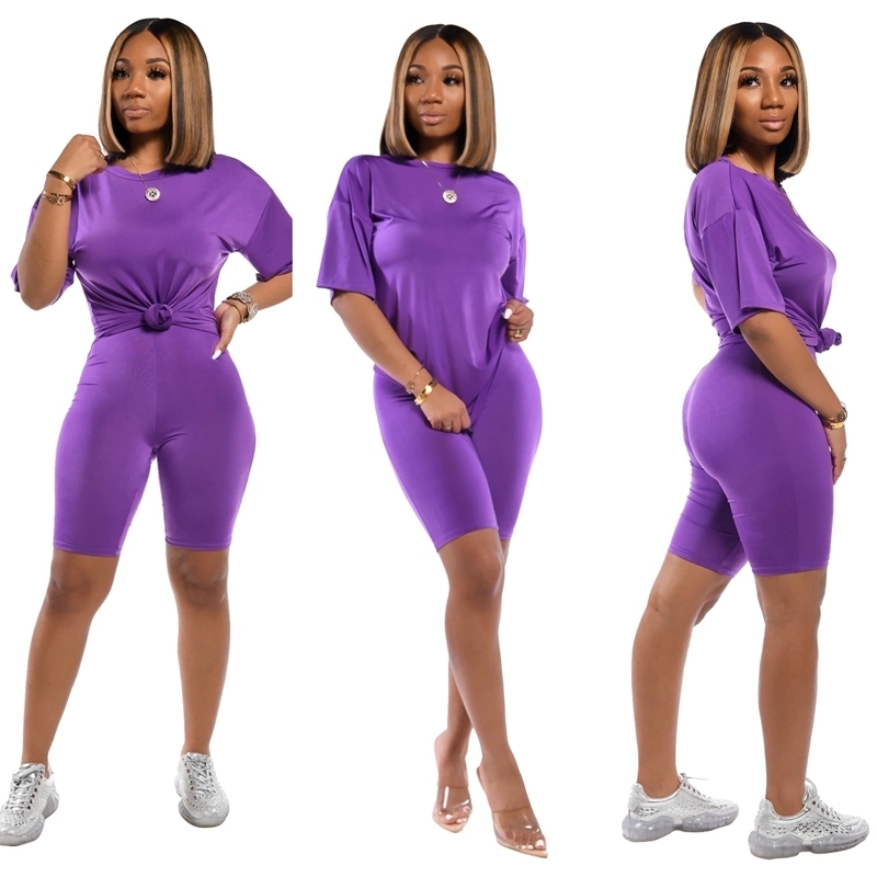 Plus Size Short Two Piece Set Tracksuit Women Top and Biker Shorts Set Sweat Suits Casual 2 Piece Outfits Summer Matching Sets T200603