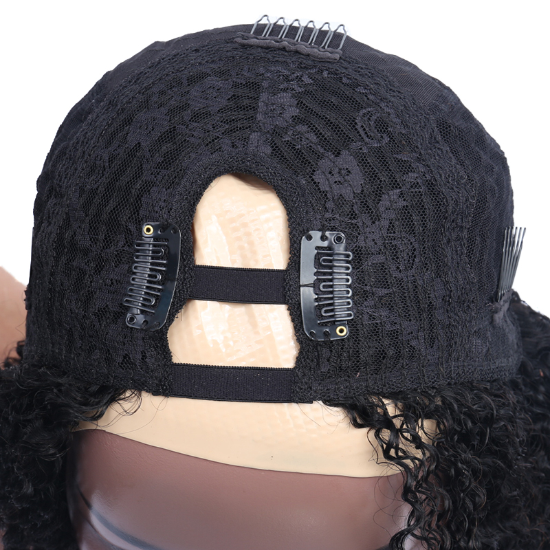Cheap Kinky Curly U Part Wig Virgin Hair Gluless Peruvian Human Hair Upart Wigs deep Curly U-Part Wig 130% density