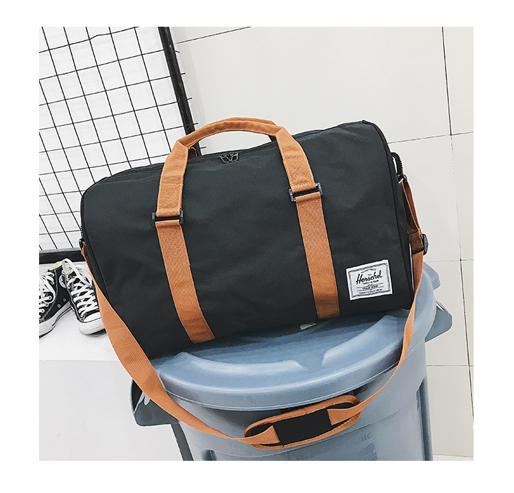 Men women Black Bag high quality canvas Shoulder Bag Handbag Ladies Weekend Portable Duffel Waterproof Wash