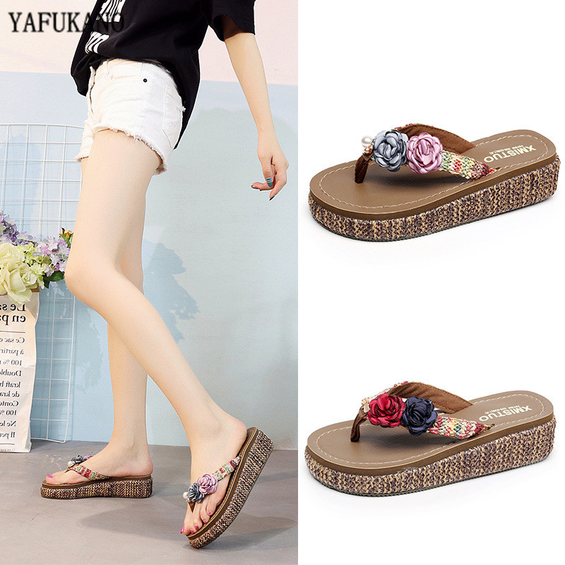 Plus Size 34-42 Anti-Slip Clip-Toe Women Slippers Thick Sole Wedge Straw Weave Flip Flops Beach Vacation Casual Flowers Slides, Pink
Plus Size 34-42 Anti-Slip Clip-Toe Women Slippers Thick Sole Wedge Straw Weave Flip Flops Beach Vacation Casual Flowers Slides, Pink