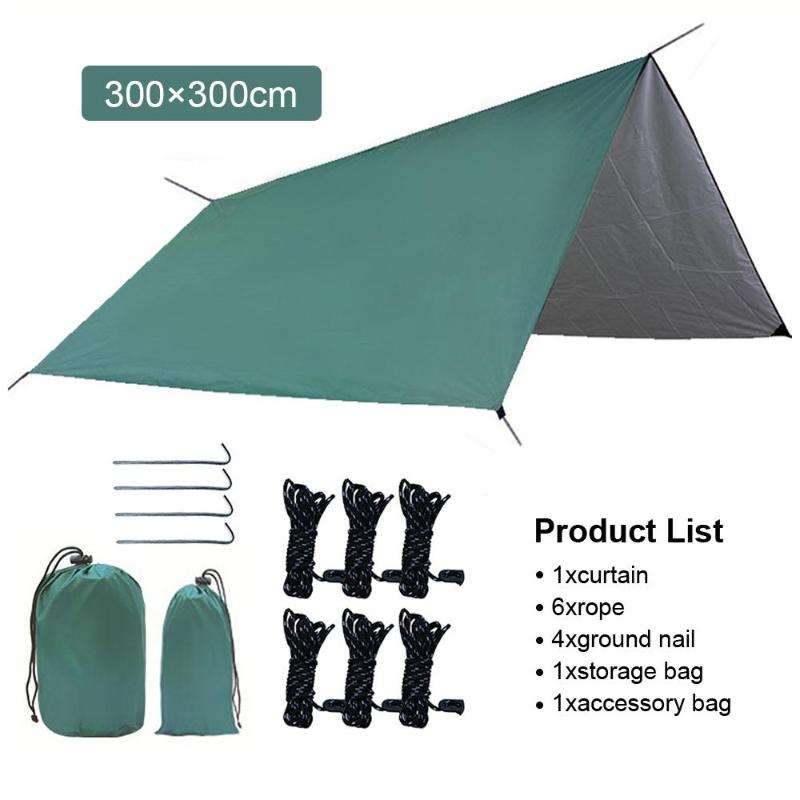 300*300cm Awning Waterproof Tarp Tent Shade Canopy Tent Cloth Picnic Mat Multifunction Outdoors Travel Camping Hammock Rain
300*300cm Awning Waterproof Tarp Tent Shade Canopy Tent Cloth Picnic Mat Multifunction Outdoors Travel Camping Hammock Rain