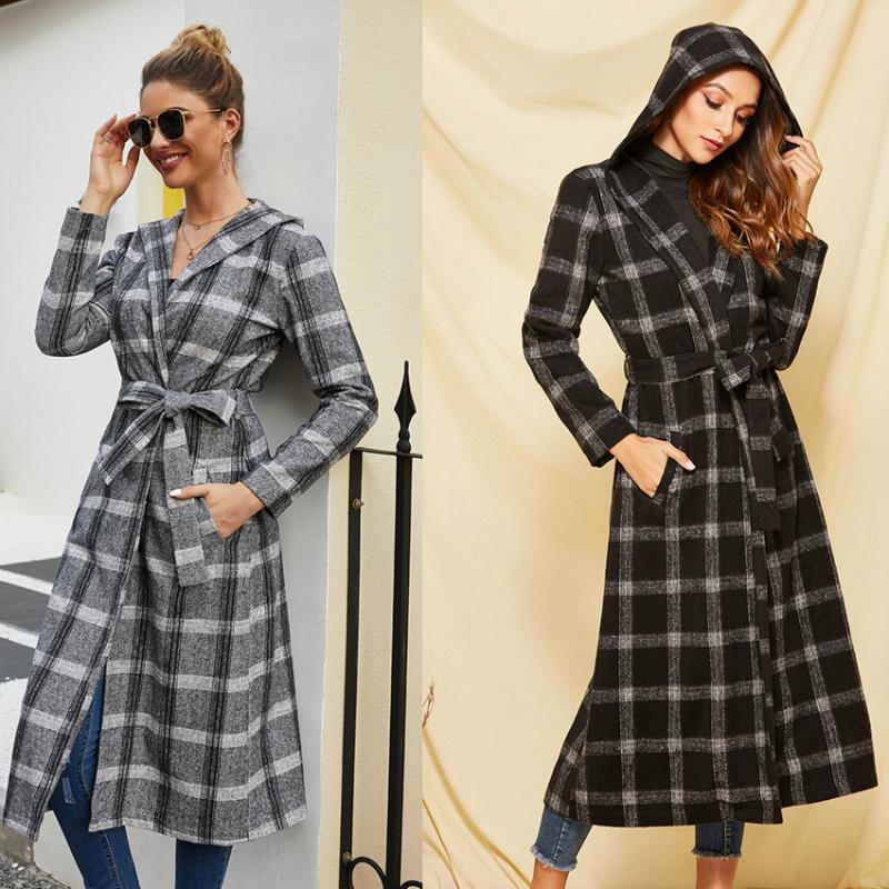 wool coat women X-long womens coat Slim Open Stitch Street wear Hooded casual women Plaid with Sashes Hot Style, Black
wool coat women X-long womens coat Slim Open Stitch Street wear Hooded casual women Plaid with Sashes Hot Style, Black
