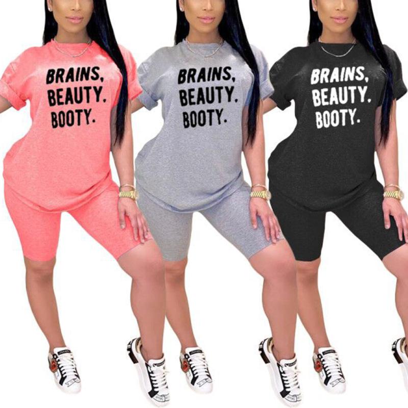 2021 New Women Casual 2-piece Outfit Set Female Short Sleeve Letter Print T-shirt and Solid Color Shorts Sportswear Exercise Set, Black
2021 New Women Casual 2-piece Outfit Set Female Short Sleeve Letter Print T-shirt and Solid Color Shorts Sportswear Exercise Set, Black
