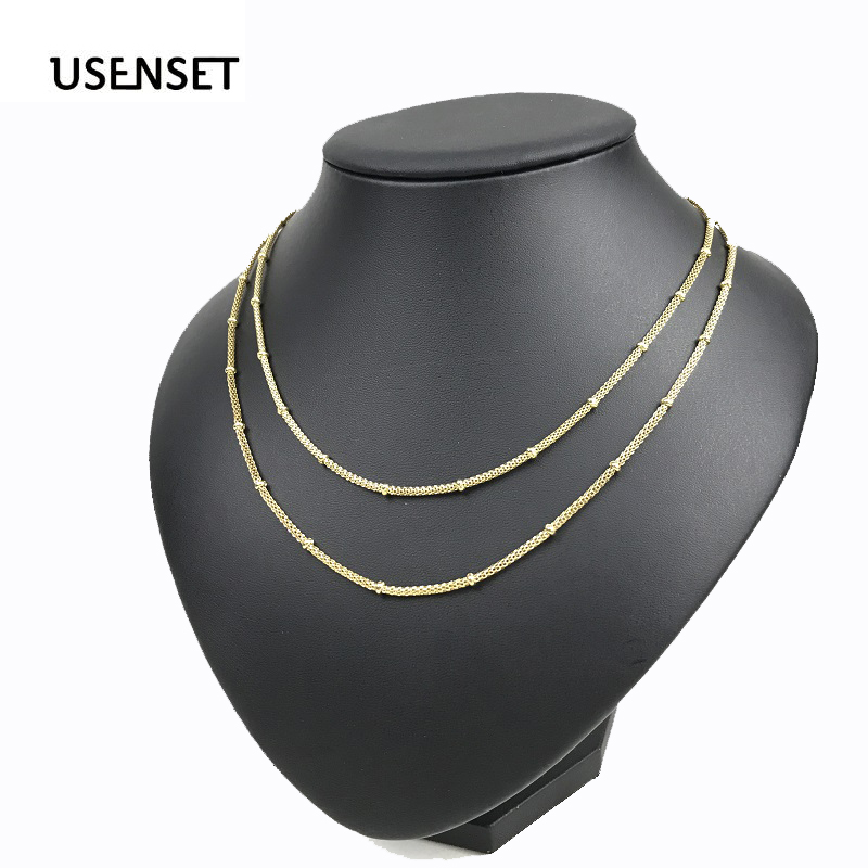 USENSET Charm chain beads necklace yellow gold silver Color bracelet necklace made of diy mesh patterns stainless steel jewelry
USENSET Charm chain beads necklace yellow gold silver Color bracelet necklace made of diy mesh patterns stainless steel jewelry