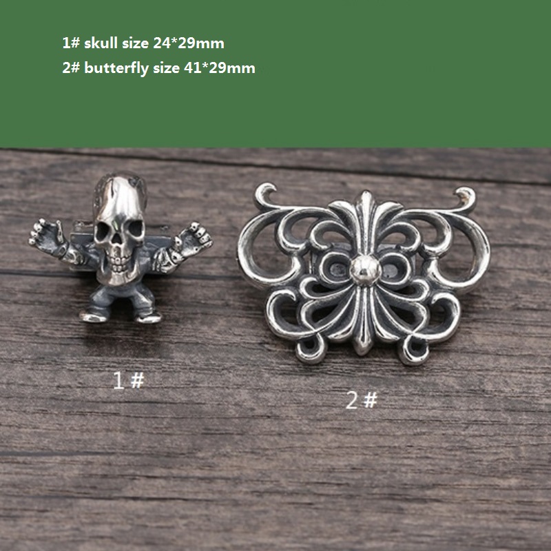 925 sterling silver handmade hair jewelry antique silver designer hair accessories skull butterfly hair band rope American vintage style