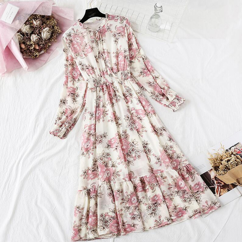 Autumn Women Dresses Vintage Floral print Ruffles Flare Sleeve Chiffon Midi Dress Female Casual Party Long Sleeve Dress Vestidos
Autumn Women Dresses Vintage Floral print Ruffles Flare Sleeve Chiffon Midi Dress Female Casual Party Long Sleeve Dress Vestidos