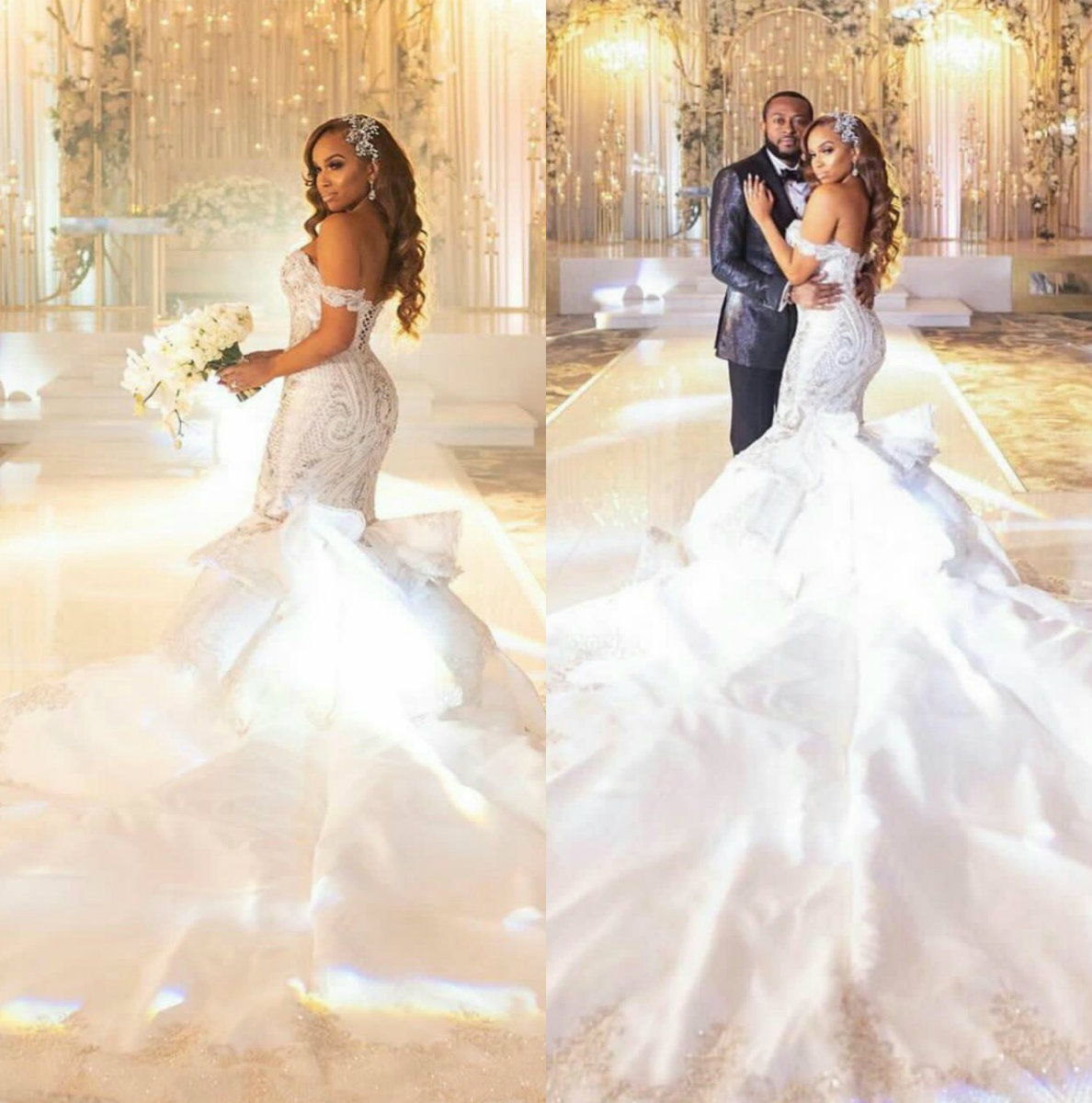 2020 Luxurious Wedding Dresses Off Shoulder Appliques Lace Mermaid Bridal Gowns Lace-up Back Sweep Train Wedding Dress robes de mariée, White
2020 Luxurious Wedding Dresses Off Shoulder Appliques Lace Mermaid Bridal Gowns Lace-up Back Sweep Train Wedding Dress robes de mariée, White
