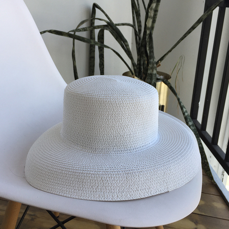 Audrey Hepburn straw hat sunken modelling tool bell-shaped big brim hat vintage high pretend bility tourist beach atmosphere Y200716