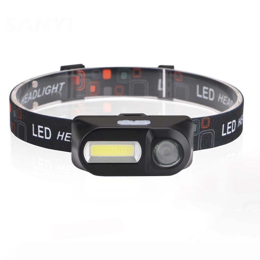 BRELONG mini COB headlights LED headlight flashlight USB rechargeable flashlight camping hiking night fishing lights White