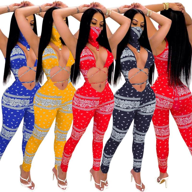 Adogirl Fashion Print Hollow Out Jumpsuit Bandana Scarf Two Piece Set Women Sexy Sleeveless Romper Pencil Pants Streetwear, Blue 2 piece set
Adogirl Fashion Print Hollow Out Jumpsuit Bandana Scarf Two Piece Set Women Sexy Sleeveless Romper Pencil Pants Streetwear, Blue 2 piece set