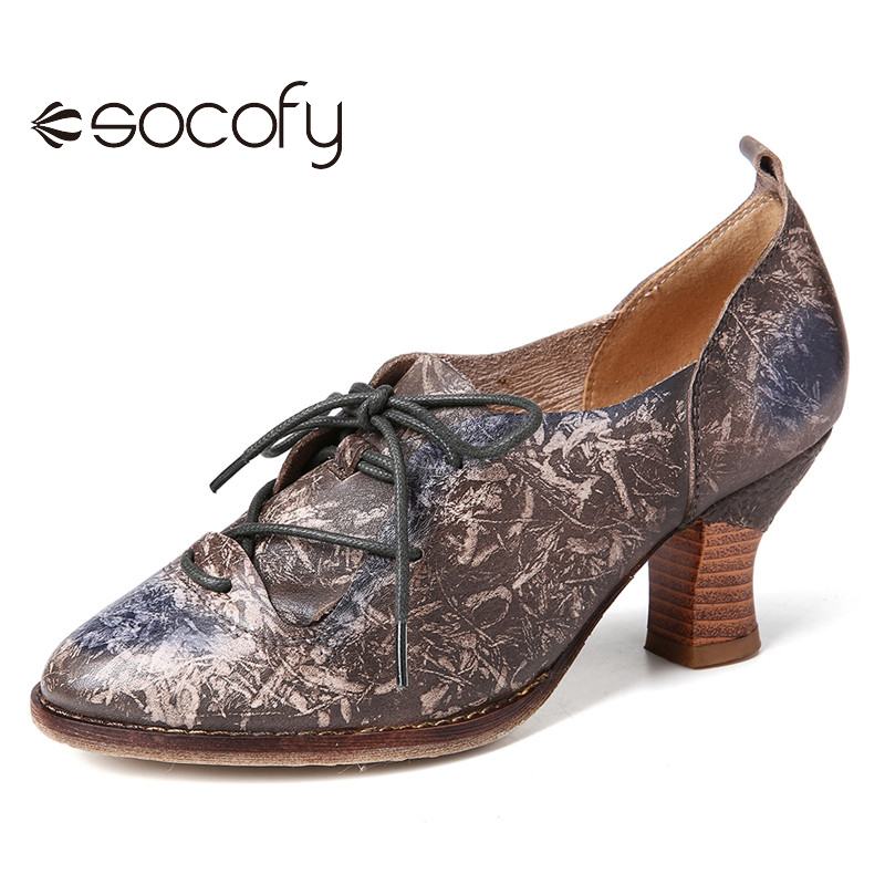 SOCOFY Retro High Heel Pointed Genuine Leather Lace Up Slip On Pumps Women Round Toe Party Holiday Shoes Botas Mujer 2020, Khaki
SOCOFY Retro High Heel Pointed Genuine Leather Lace Up Slip On Pumps Women Round Toe Party Holiday Shoes Botas Mujer 2020, Khaki