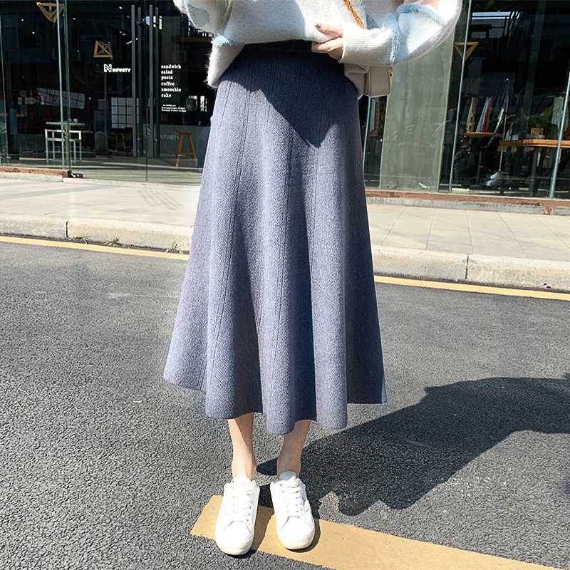 Korean Fashion Women Knitted Skirts 2020 Autumn Winter Bell Umbrella Midi Long Skirts Elegant High Waist Sweater Beige, Ivory 
Korean Fashion Women Knitted Skirts 2020 Autumn Winter Bell Umbrella Midi Long Skirts Elegant High Waist Sweater Beige, Ivory