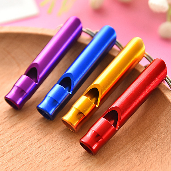 Whole Aluminum Alloy Whistle Mini Keyring Keychain Whistle Outdoor Emergency Alarm Survival Sport Camping Hunting Metal W