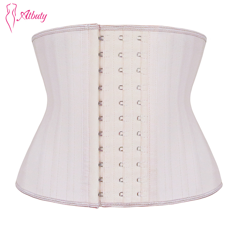 Short Torso Latex Corset Waist Trainer 25 Steel Boned Body Shaper Slimming Shapewear CX200724