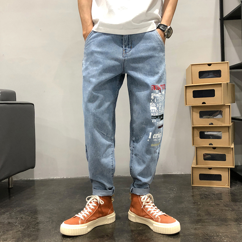 Fashion prints Ankle-Length Pants Loose Straight Jeans For Male Casual Cotton Denim Soft Trousers Plus Size Hip Hop jeans men, Blue
Fashion prints Ankle-Length Pants Loose Straight Jeans For Male Casual Cotton Denim Soft Trousers Plus Size Hip Hop jeans men, Blue