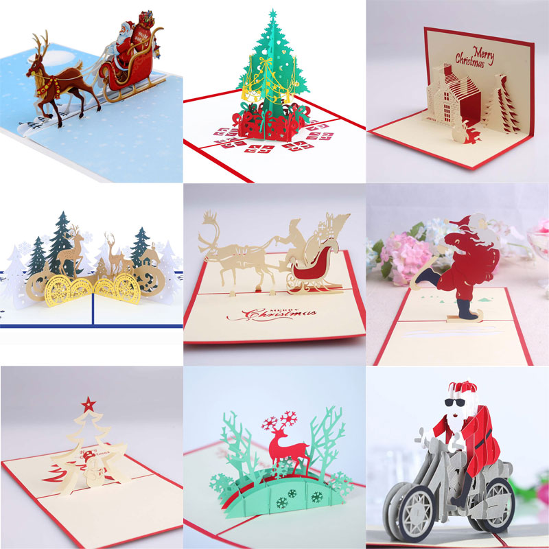 10 Styles 3D Pop Up Merry Chirstmas Greeting Card Christmas Tree Santa Claus Deer Snowman Gift Card
10 Styles 3D Pop Up Merry Chirstmas Greeting Card Christmas Tree Santa Claus Deer Snowman Gift Card