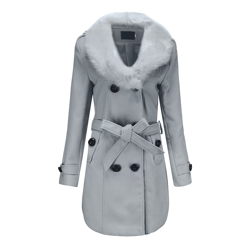 Winter Autumn Female Overcoat Slim Turn-dwon Collar Double-breasted Woolen Coat Women Plus Size Coats, White
Winter Autumn Female Overcoat Slim Turn-dwon Collar Double-breasted Woolen Coat Women Plus Size Coats, White