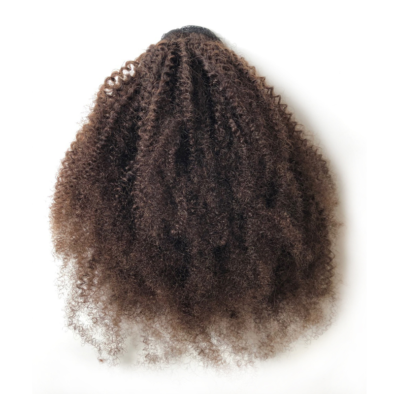 Curly Brazilian Human Hair Wrap Around Ponytail Clip In Ponytail Human Hair Extensions Remy Curly Hair For Black Women