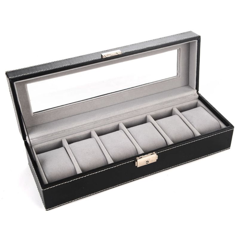 6-bit Watch Box High-end Wooden Pu Leather Inside Grey Fleece Watch Bracelet Display Organizer Holder
6-bit Watch Box High-end Wooden Pu Leather Inside Grey Fleece Watch Bracelet Display Organizer Holder