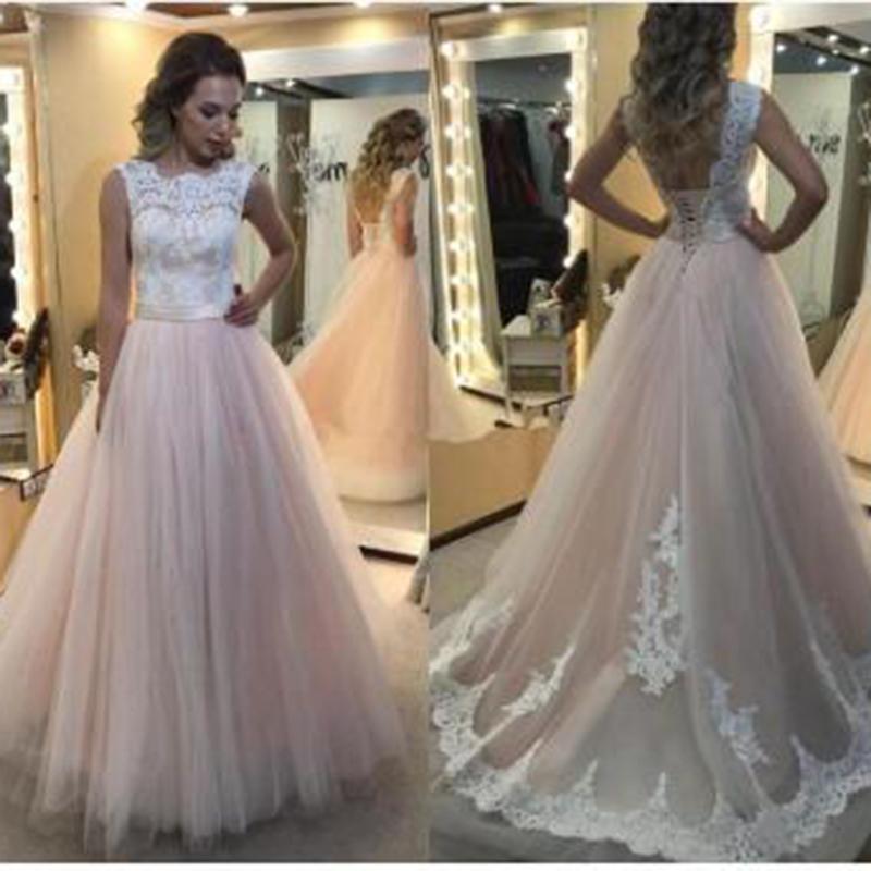 Jewel A Line Evening Dresses Lace Applique Tulle Lace Up Gorgeous Evening Dress Pageant Gowns Custom Made Evening Gown