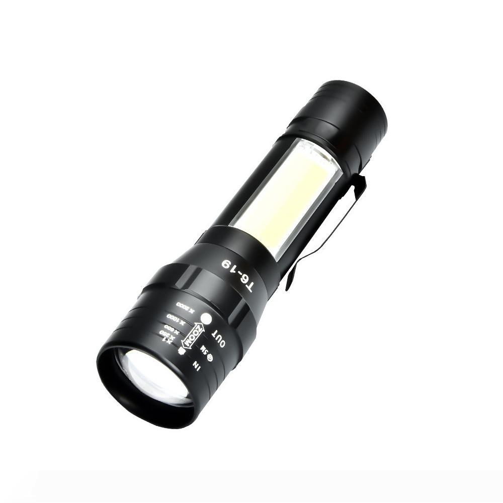 BRELONG COB side light flashlight LED strong light rechargeable super bright small flashlight outdoor emergency lighting 1 pc