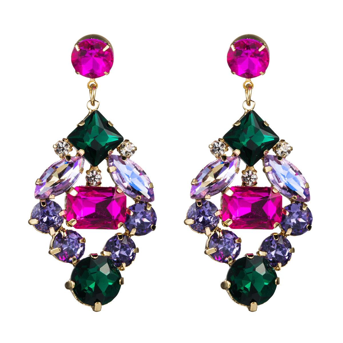 Exaggerated geometry multi-layer alloy Diamond Glass Diamond full diamond earrings women's fashion earrings
Exaggerated geometry multi-layer alloy Diamond Glass Diamond full diamond earrings women's fashion earrings